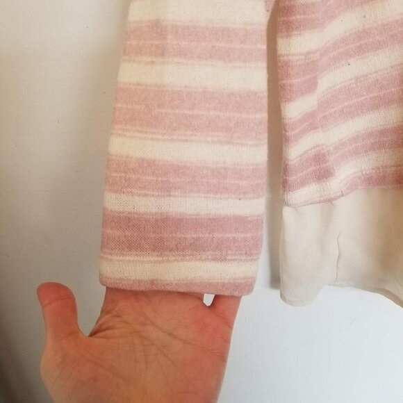 Torrid Blush Pink and Ivory Stripe Lace Sweater 0X - Picture 8 of 11